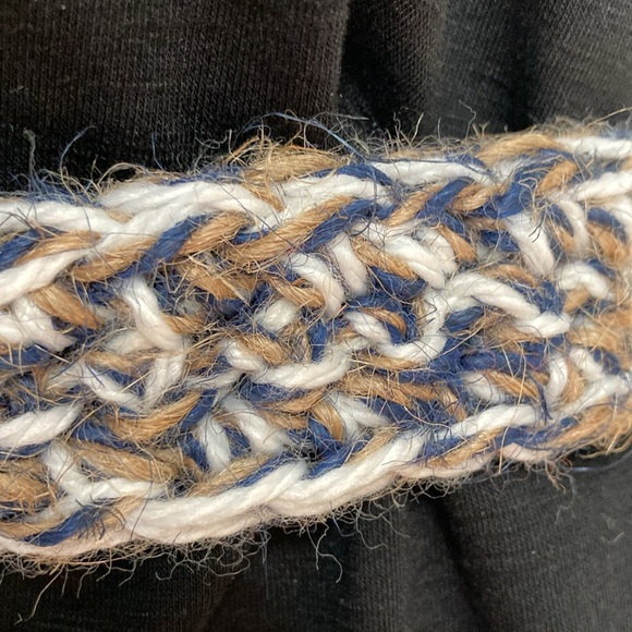 Macrame Boho Gypsy Hippie Belt with Cords Adjustable Navy Blue Beige White 36 in - Picture 6 of 9